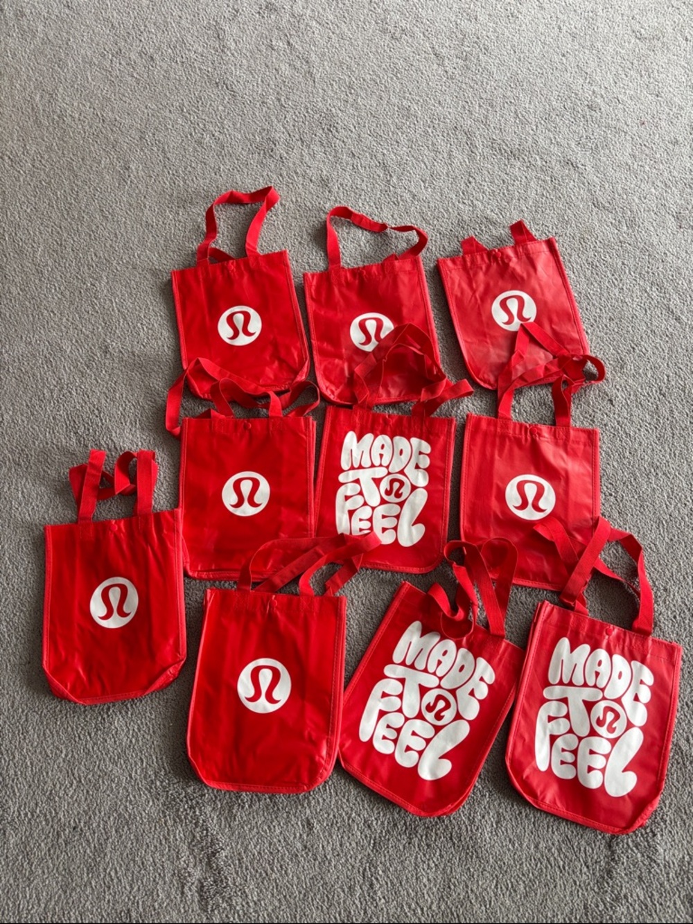 lululemon athletica Red Logo Tote Bags